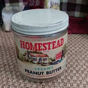 Vintage Homestead Peanut Butter Jar w Full Label